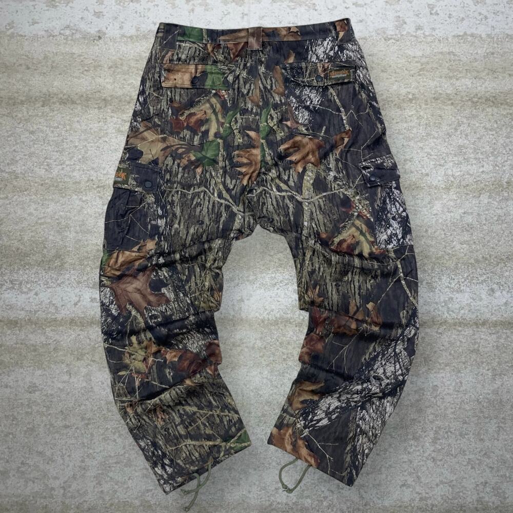 Vintage 90s Mossy Oak Tactical Pants 34x30 Baggy Wide Leg Hunting Camo Cargos